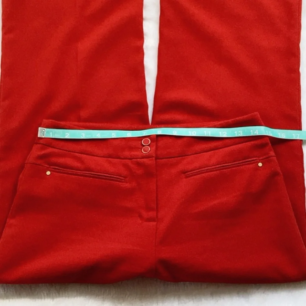 Like New Anthropologie Leifsdottir Orange Red Wide Leg Pants - Picture 4 of 8